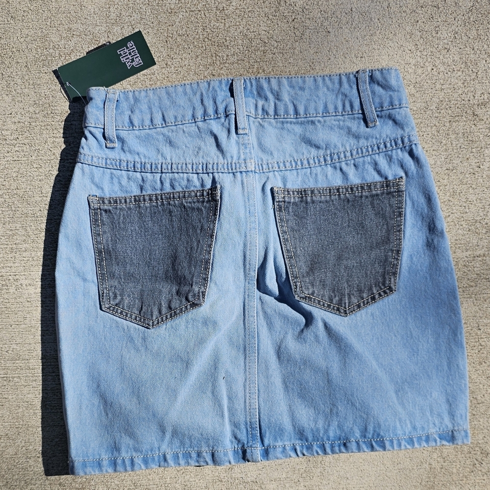 Patchwork Denim Skirt NEW